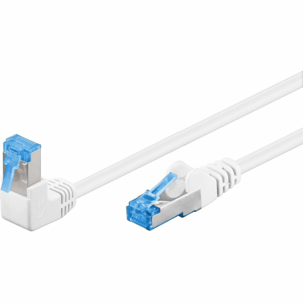 Patchkabel Cat.6a S/FTP (PiMF), 1x 90° gewinkelt