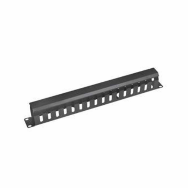Vyvaz.panel 19"1U kov Lišta Průchozí černý 65mm hl