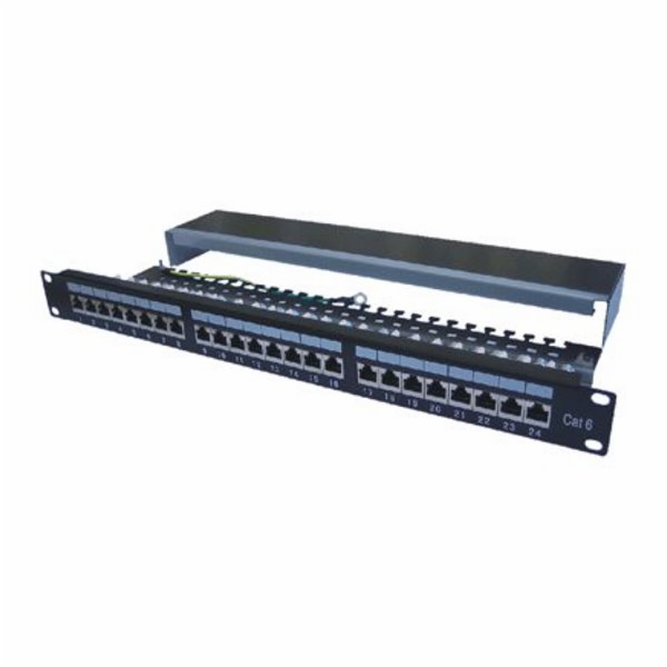 DATACOM Patch panel 19" STP 24 port CAT6 LSA 1U BK (3x8p)...