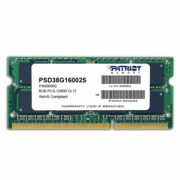 PATRIOT Signature 8GB DDR3 1600MHz / SO-DIMM / CL11 / PC3...