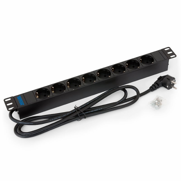 TRITON 19" rozvodný panel 8x230V DIN - 2m, černý