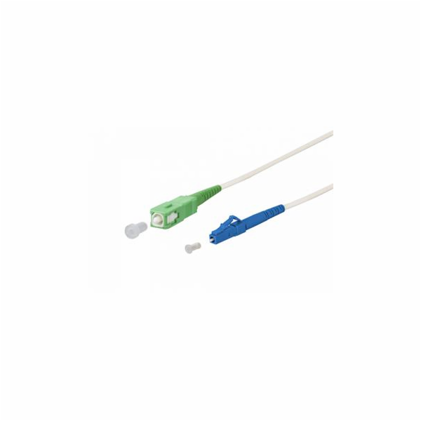 SC/APC - LC/UPC simplex 9/125 SM 10m arm.bílý 3mm B3 LSZH