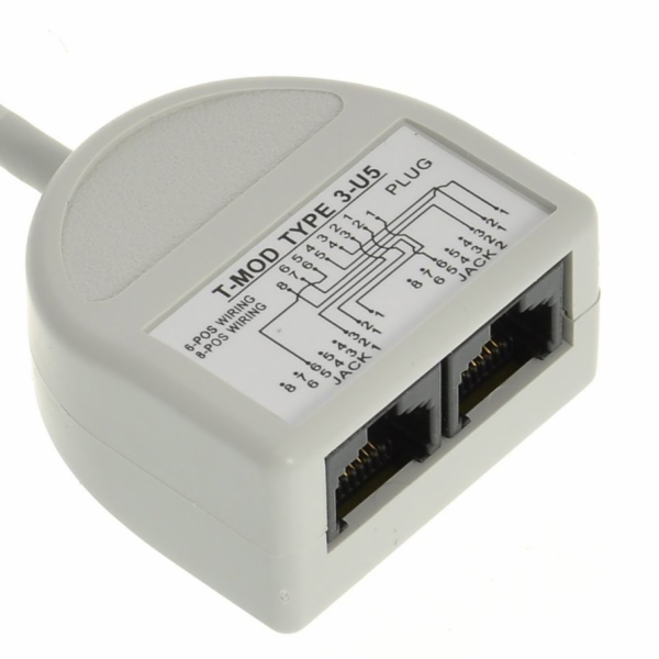 Rozdvojka počítač/počítač 2 x RJ45 UTP T-MOD 3-U5 Solarix...