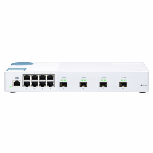 QNAP řízený switch QSW-M408S (12portů: 8x Gigabit port + ...