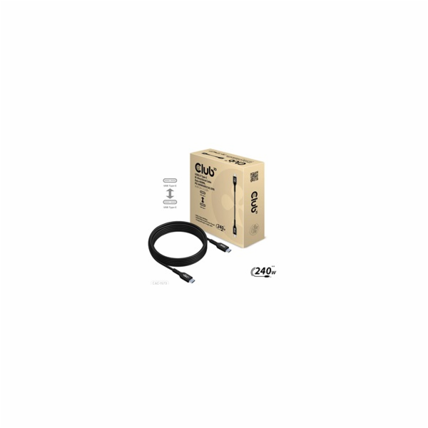 Club3D kabel USB-C, Oboustranný USB-IF Certifikovaný data...