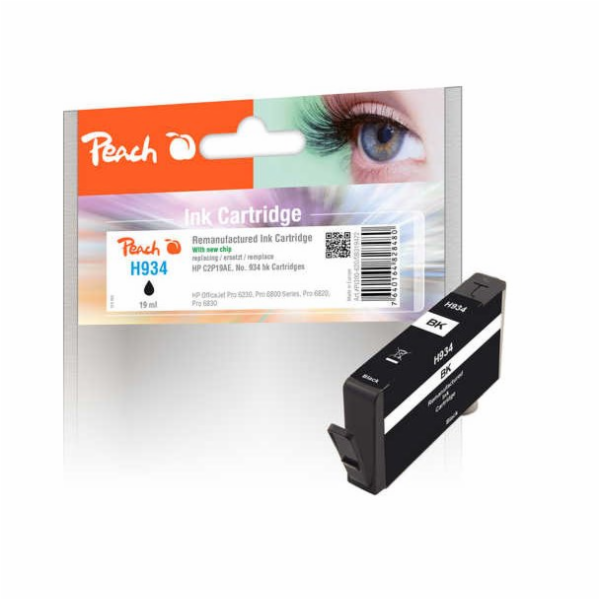 PEACH&nbsp;kompatibilní&nbsp;cartridge&nbsp;HP&nbsp;C2P19A,&nbsp;No.934,&nbsp;Black,&nbsp;13&nbsp;ml