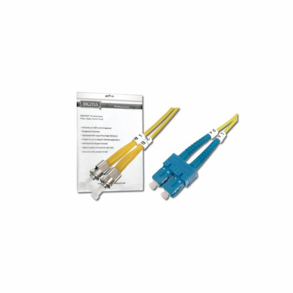 DIGITUS Fiber Optic Patch Cord, ST to SC, OS2, Singlemode...