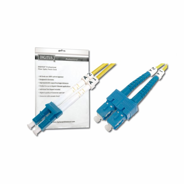 DIGITUS Fiber Optic Patch Cord, LC to SC, Singlemode 09/1...