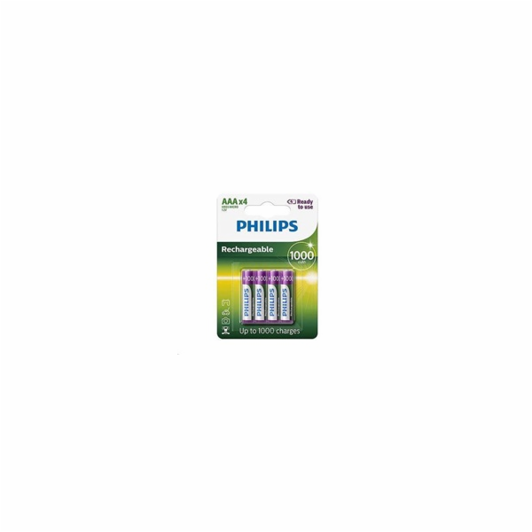 Philips dobíjecí baterie AAA 1000mAh, NiMH - 4ks