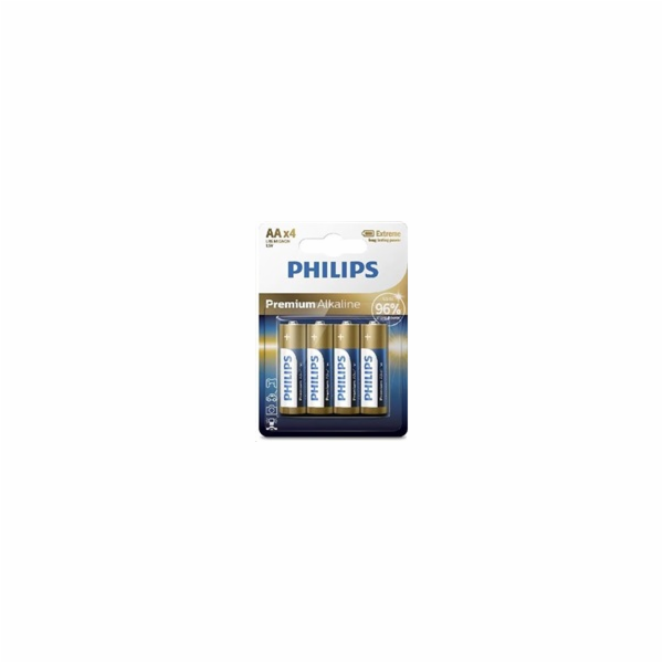 Philips baterie 4x AA (1,5V), řada Premium Alkaline