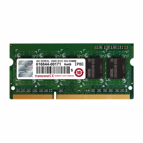 Transcend paměť SODIMM DDR3 4GB 1600MHz, 1Rx8, CL11