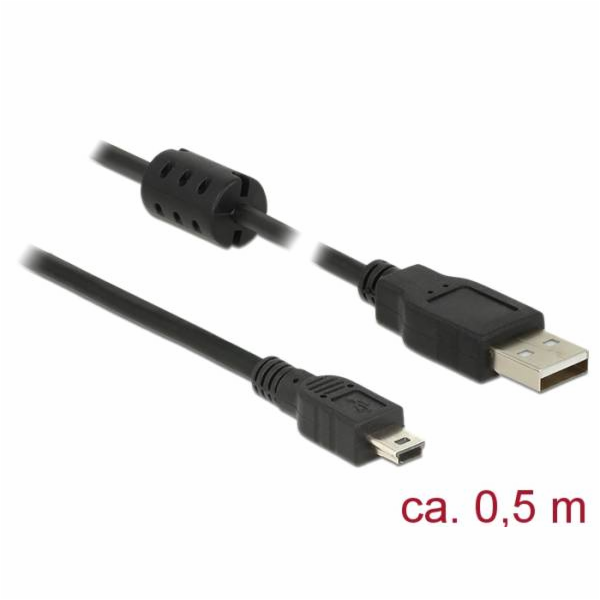 Delock&nbsp;-&nbsp;Kabel&nbsp;USB&nbsp;-&nbsp;USB&nbsp;(M)&nbsp;do&nbsp;mini-USB&nbsp;typ&nbsp;B&nbsp;(M)&nbsp;-&nbsp;USB&nbsp;...