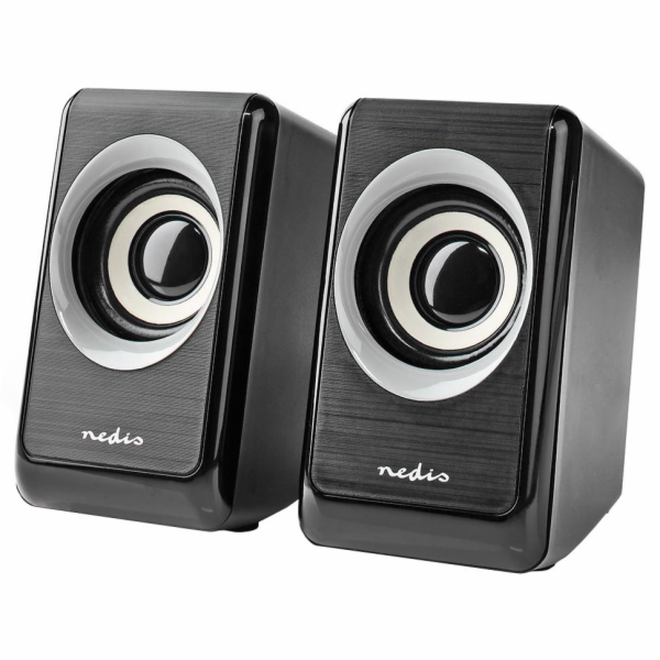 NEDIS PC reproduktory/ 2.0/ výkon 18 W/ 3,5 mm jack/ USB/...