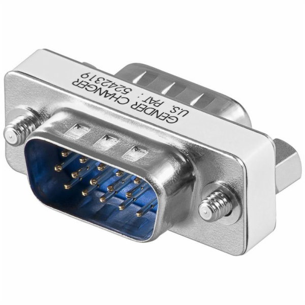 Akyga adaptér D-SUB (15-pin)-M /D-SUB (15-pin)-M/stríbrná