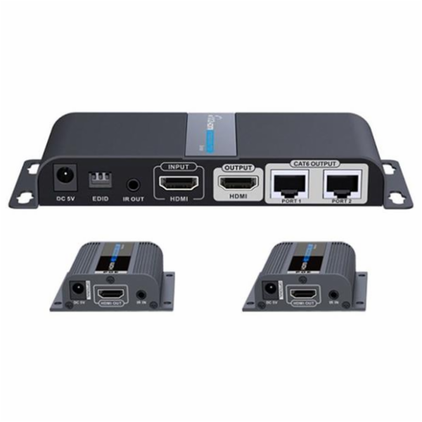 PREMIUMCORD HDMI 1-2 splitter+extender po CAT6/6a/7, FULL...