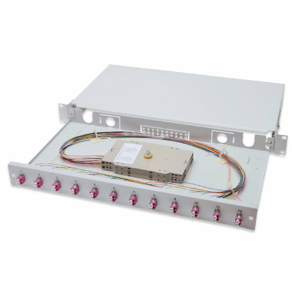 Digitus Fiber Optic Sliding Splice Box, 1U, Equipped 12x ...