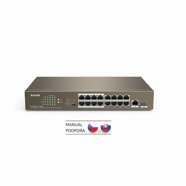 Tenda TEF1118P-16-150W PoE AT switch - 16x PoE 100 Mb/s +...