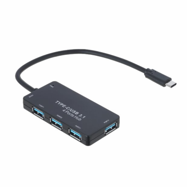 Akyga hub USB type C/USB 3.1 4-portABS/20 cm