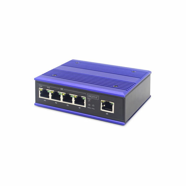 DIGITUS Professional Industrial 4-Port Gigabit PoE Switch...