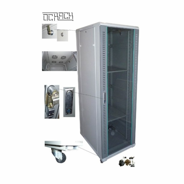 OCRACK 19" OCC-30U-66SBK rozvaděč stojanový 30U/600x600 s...