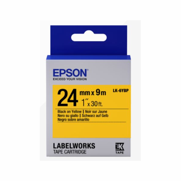 Epson Label Cartridge Pastel LK-6YBP Black/Yellow 24mm (9m)