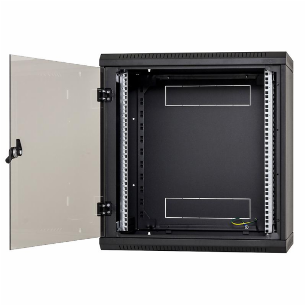 Nástěnný rack jednodílný 12U (š)600x(h)595 perforované dv...