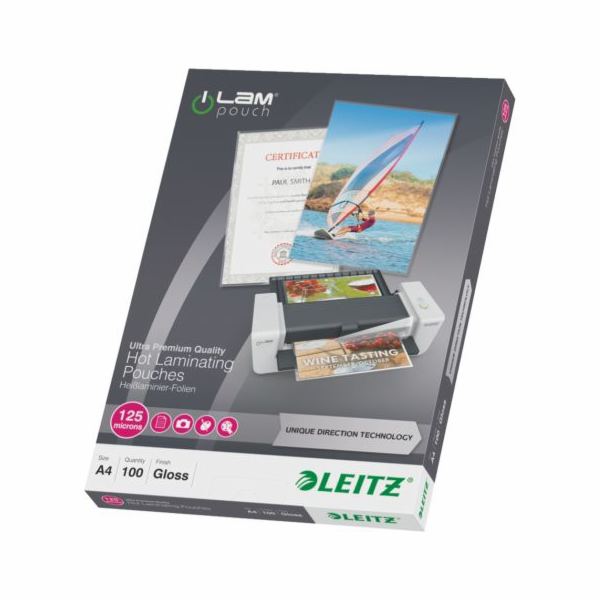 LEITZ Laminovací kapsy  A4 se směrovací technologií, 125 ...