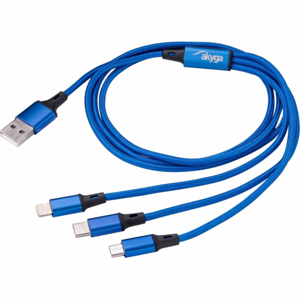 Akyga AK-USB-27 USB 2.0, niklovaný, 1,2m, modrý Akyga kab...