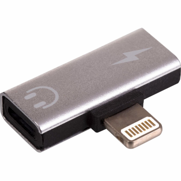 Akyga Lightning USB adaptér – Lightning x2 stříbrný (AK-A...