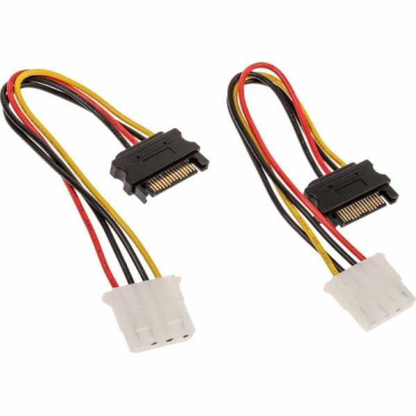 AKASA kabel  SATA redukce napájení na 4pin Molex, 15cm, 2...