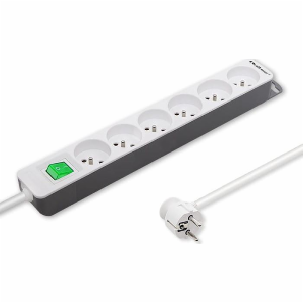 QOLTEC 50292 Power strip 6 sockets 1.8m White-grey