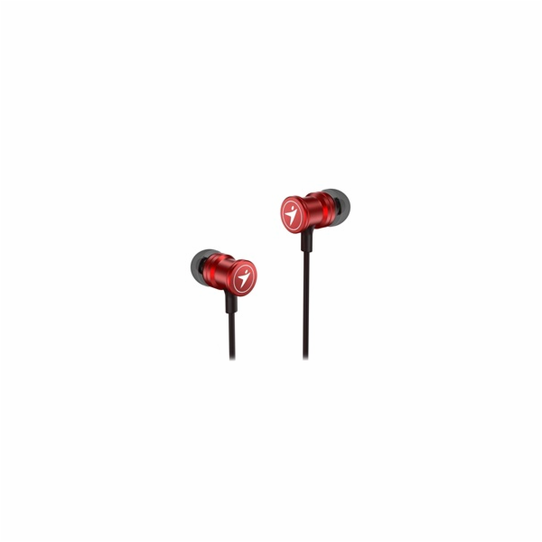 GENIUS sluchátka HS-M316 METALLIC RED, 4pin 3,5mm jack, č...
