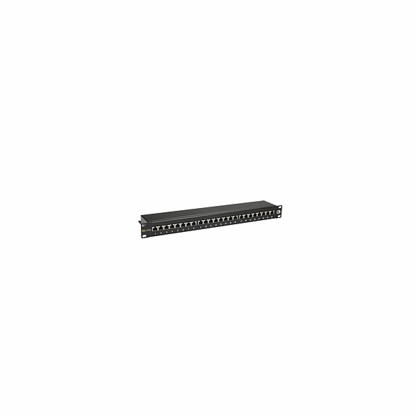 SOLARIX patch panel, CAT5E, 24 x  RJ45, STP, černý, 1U