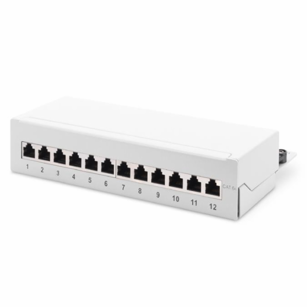 DIGITUS Desktop CAT 6A, patch panel, stíněné třídy EA, 12...