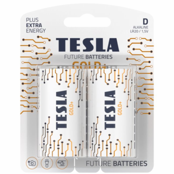 TESLA - baterie D GOLD+, 2 ks, LR20