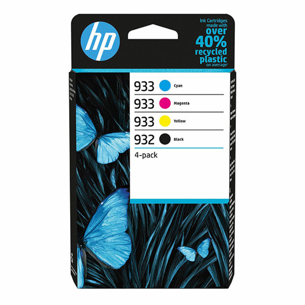 HP 932 Black / 933 CMY Original Ink Cartridge 4-Pack (400...