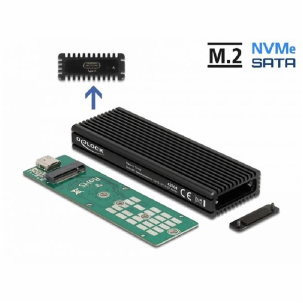 DeLOCK Externí kombinovaný kryt USB Type-C pro M.2 NVMe P...
