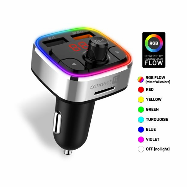 CONNECT IT CarRGB Bluetooth transmitter, 2xUSB+MicroSD, S...