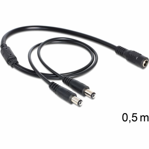 Delock kabel DC Splitter 5.5 x 2.1 mm 1 x samice > 2 x samec