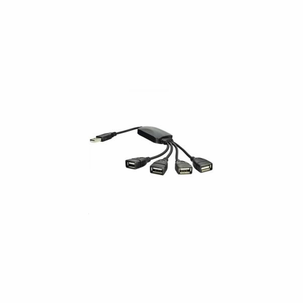Akyga adaptér Hub USB 2.0 4-port/ABS/cerná/15cm