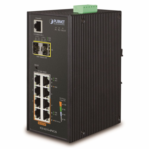 Planet IGS-4215-4P4T2S průmyslový L2 switch, 4x1Gb, 2x1Gb...