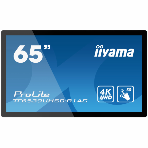 65" iiyama TF6539UHSC-B1AG: IPS, 4K, capacitive, 50P, 500...