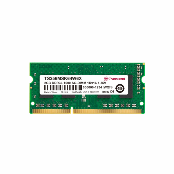 Transcend SODIMM DDR3 2GB 1600Mhz, 1Rx16, CL11 