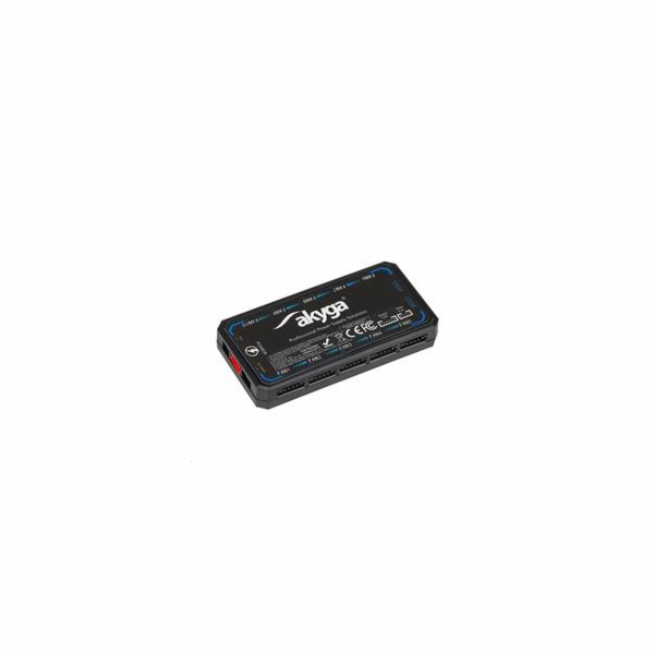 Akyga regulátor LED ventilátoru/Molex 12 V/5 V/ABS/cerná