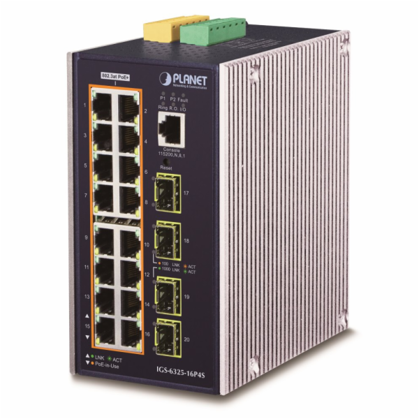 Planet IGS-6325-16P4S průmyslový L3 switch, 16x1Gb, 4x2.5...