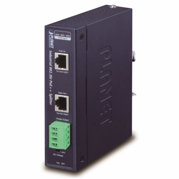 Planet IPOE-173S, Ultra PoE průmyslový splitter 802.3bt d...