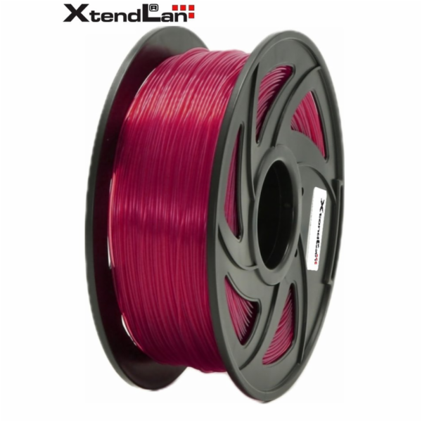 XtendLAN PETG filament 1,75mm průhledný červený 1kg
