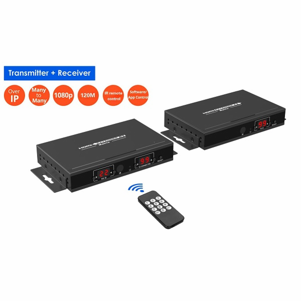 PremiumCord HDMI 1080p matrix over IP extender na 120m př...