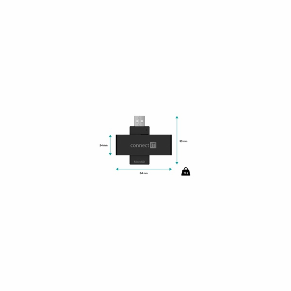 CONNECT IT USB čtečka eObčanek a čipových karet, ČERNÁ