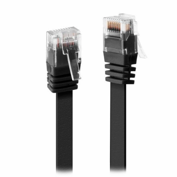 XtendLan patch kabel Cat6, UTP - 0,5m, černý, plochý (pro...